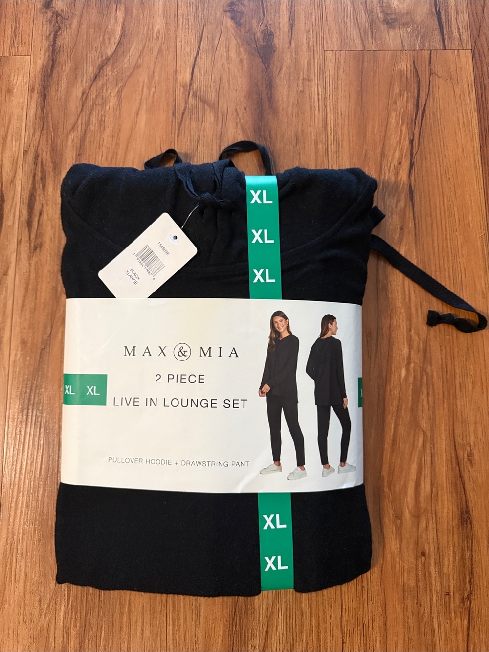 MIA Black Lounge Set - Hoodie & Drawstring Pants
